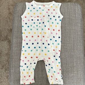 Kyte Baby Tank Top Zip-up Romper - polka dots